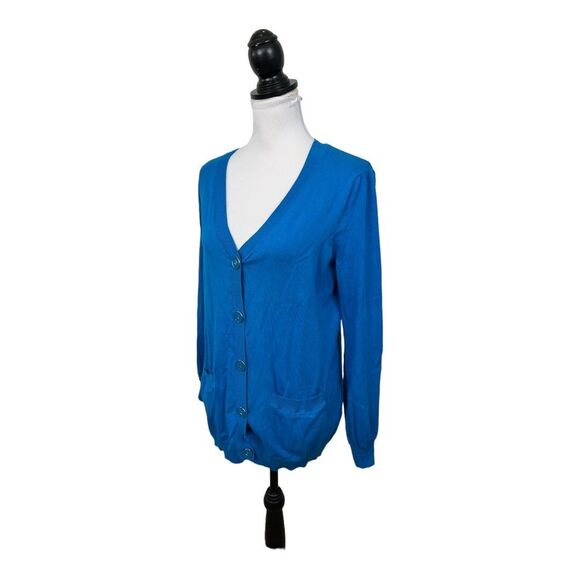 Designers Originals Button Front Cardigan Sweater Petite PL Blue New With Tags - Picture 3 of 11